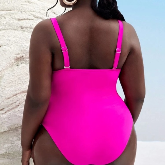 Plus Neon Pink One Piece Swimsuit - Picture 9 of 10